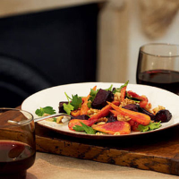Beef and sweet potato salad with herb dressing