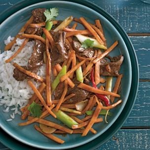 Beef and sweet potato stir-fry