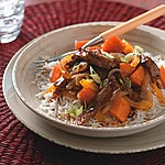 Beef and sweet potato stir-fry