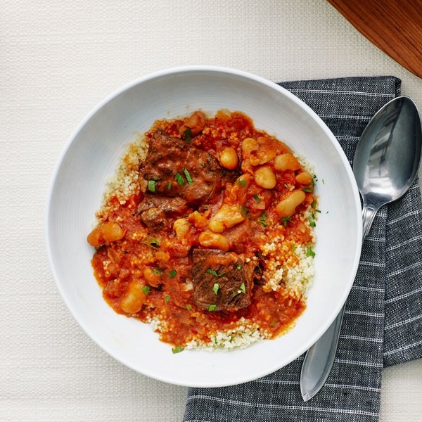 Beef and white bean stew with cumin 