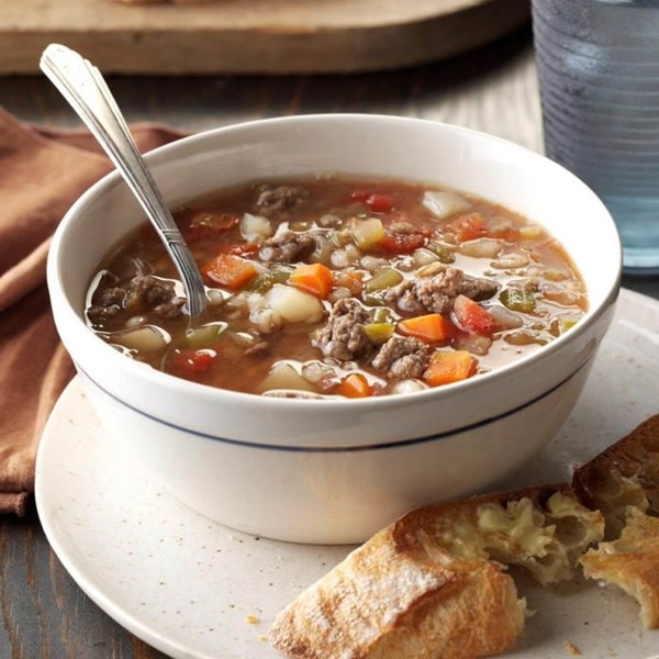 Beef barley lentil soup