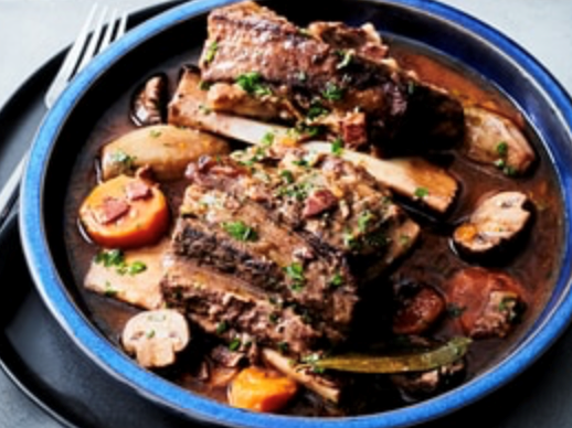 Beef Bourguignon-style short ribs