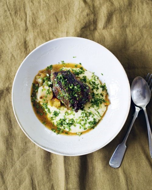 Beef braised in ale with persillade