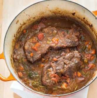 Beef braised in Barolo