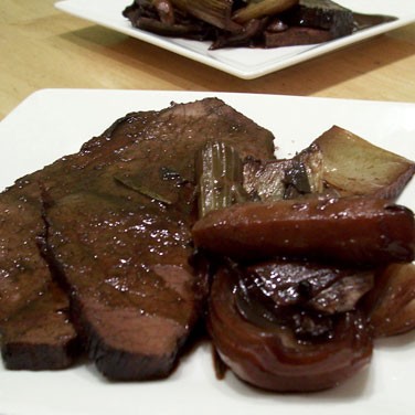 Beef braised in Barolo