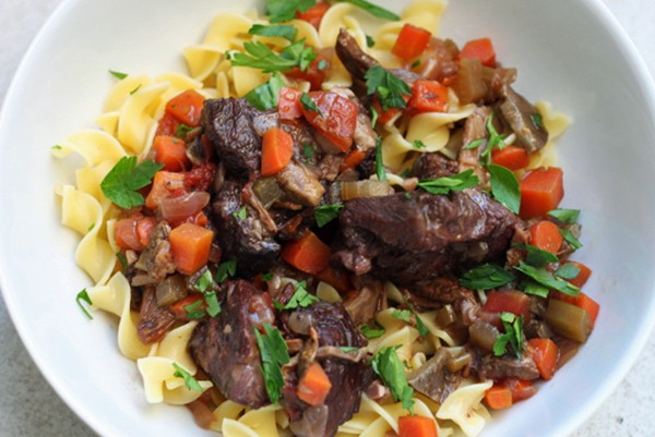 Beef braised in red wine (Daube de boeuf)