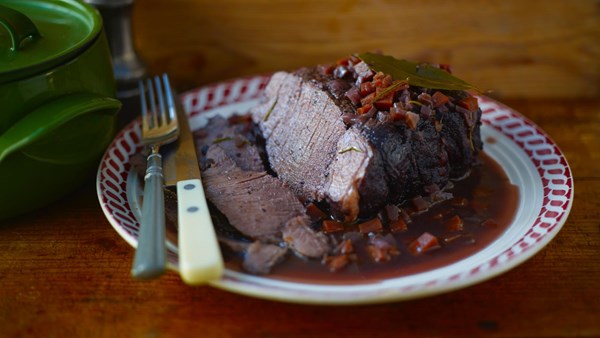 Beef braised in red wine (Brasato)
