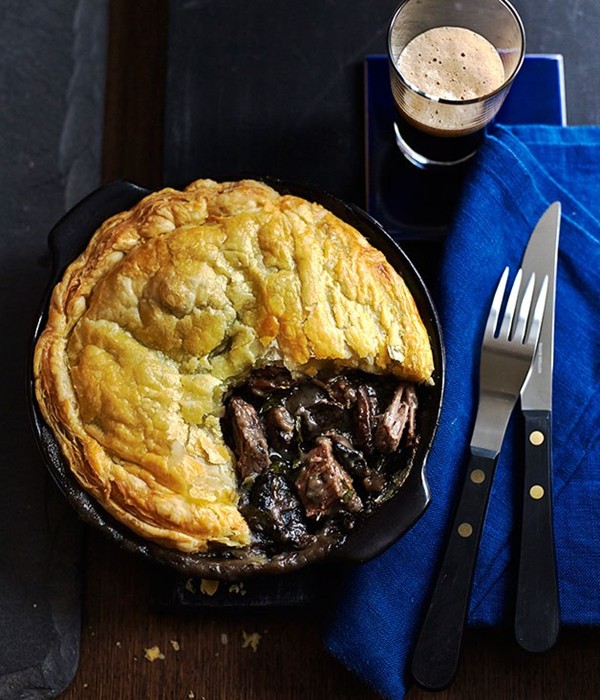 Beef brisket and mushroom pot pies