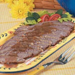 Beef brisket in gravy