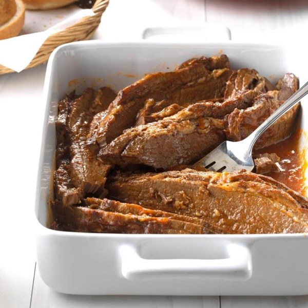 Beef brisket on buns