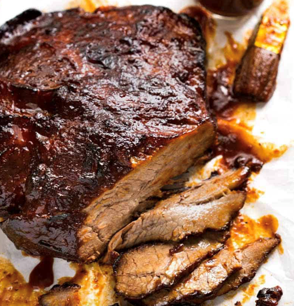 Beef brisket with BBQ sauce