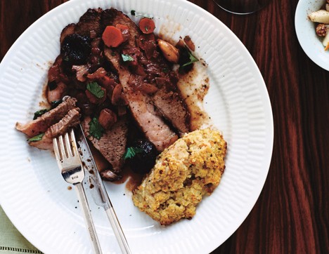 Beef brisket with Merlot and prunes