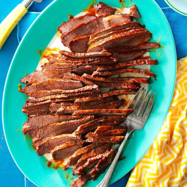 Beef brisket with mop sauce
