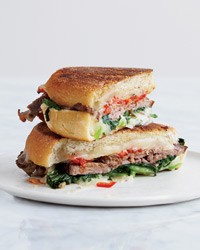 Beef, broccoli rabe and provolone panini