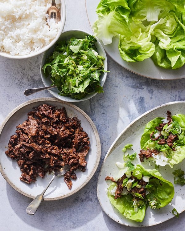Beef bulgogi lettuce wraps