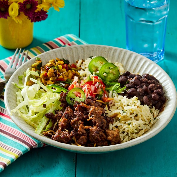 Beef burrito bowls