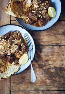 Beef cooked with coconut, lemongrass and turmeric