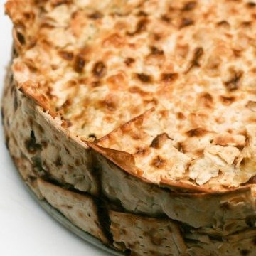 Beef eggplant matzo pie