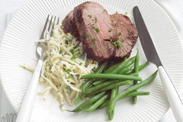 Beef fillet with celeriac and yogurt remoulade