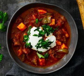 Beef goulash soup