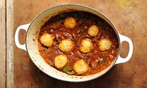 Beef goulash with dumplings