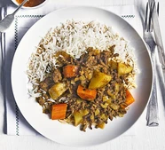 Beef keema with carrots & potatoes