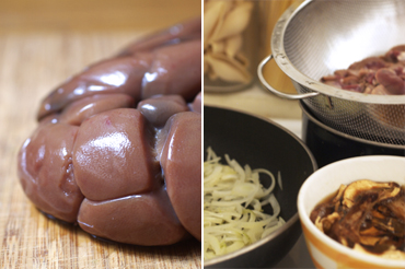Beef kidneys with ceps and onions (Rognons de boeuf, cèpes et oignons)