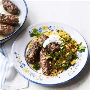Beef koftas with herb couscous