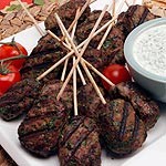 Beef koftas with minted yogurt