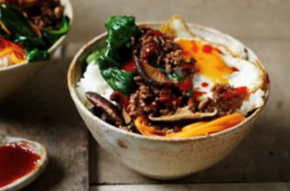Beef mince bibimbap