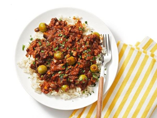 Beef-mushroom picadillo 