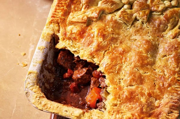 Beef, Port & pickled walnut pie