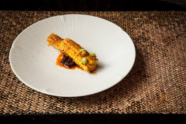  Beef preserve with 'rib' of sweetcorn