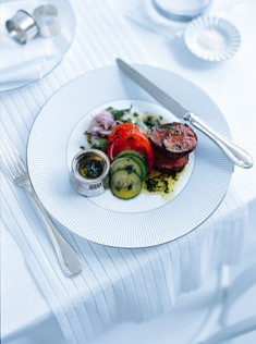 Beef salad with coriander salsa verde
