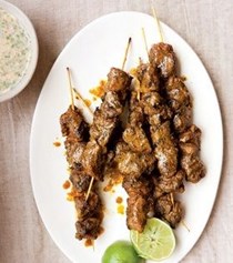 Beef satay with coconut-peanut sauce