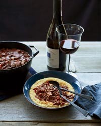 Beef shank sauce over polenta