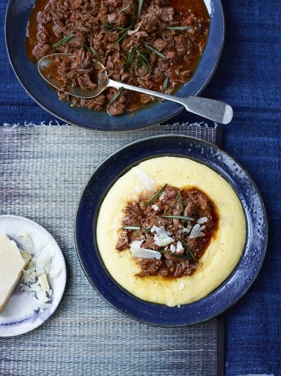 Beef shin ragu with creamy polenta
