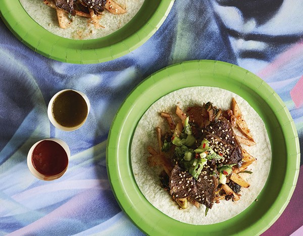 Beef short rib kimchi taco