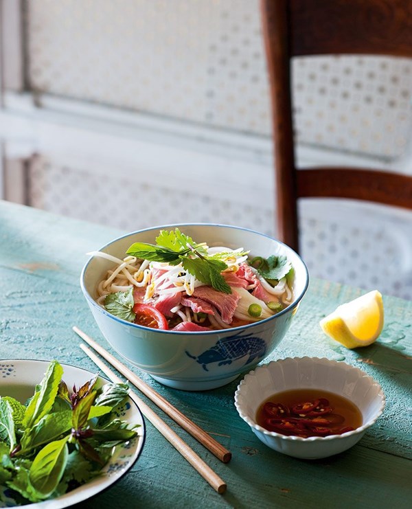 Beef soup with salad (Pho)