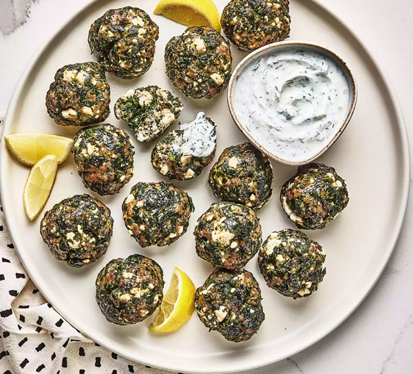 Beef, spinach & feta meatballs