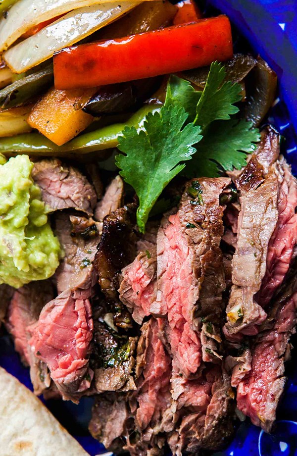 Beef steak fajitas