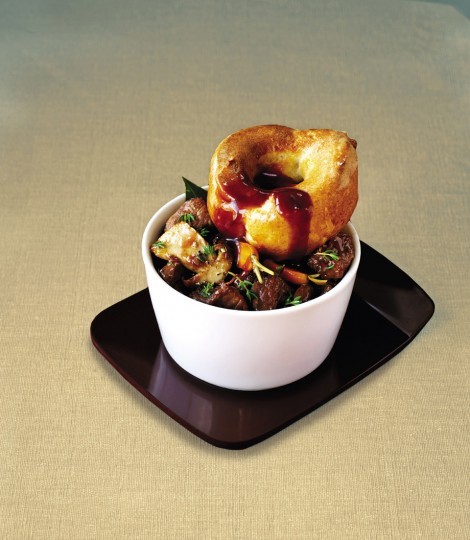 Beef stew with a Yorkshire hat