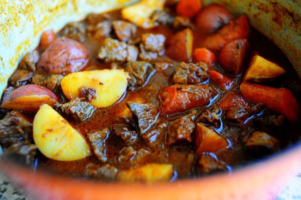 Beef stew with beer and paprika
