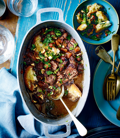 Beef stew with hazelnut picada