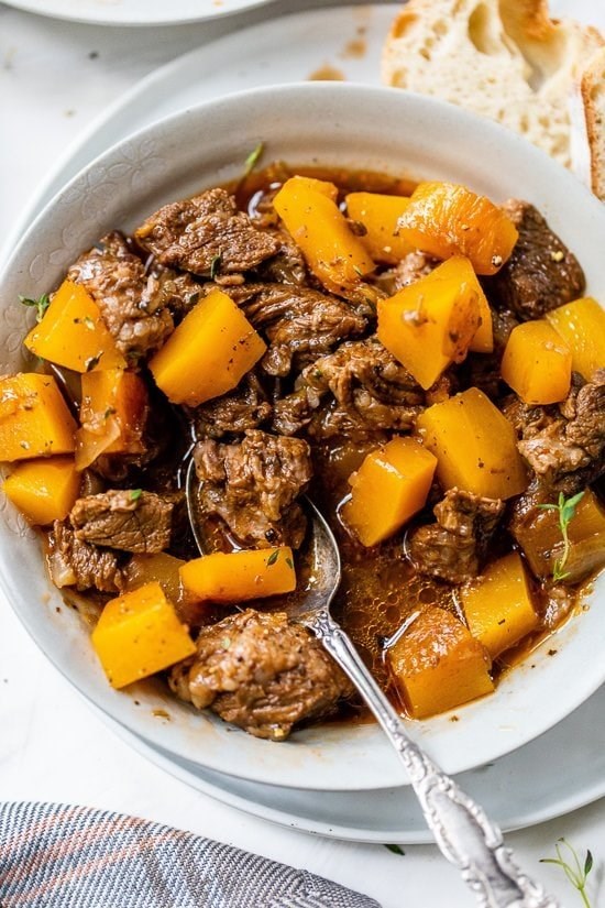 Beef stew with pumpkin