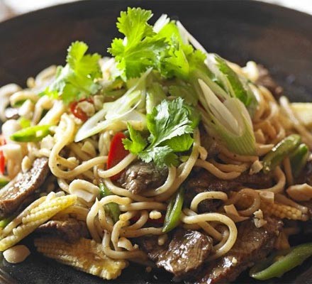 Beef stir-fry with ginger