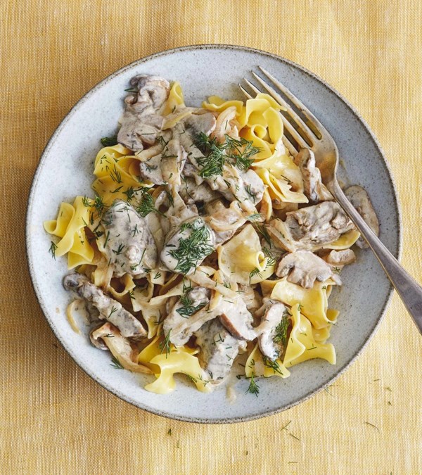 Beef Stroganoff with mushrooms