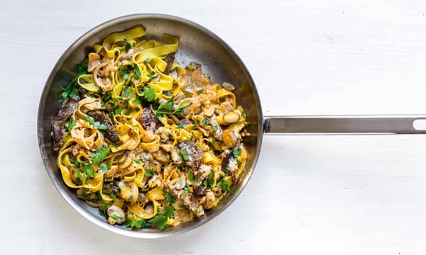 Beef Stroganoff with tagliatelle