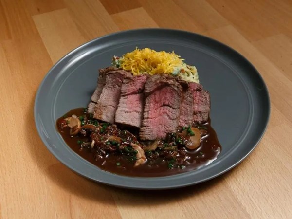 Beef tenderloin filet with mushroom sauce