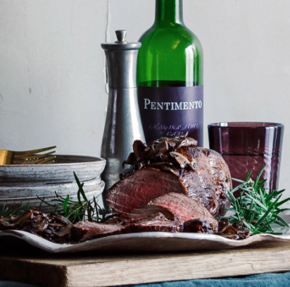 Beef tenderloin with Cabernet-mushroom sauce